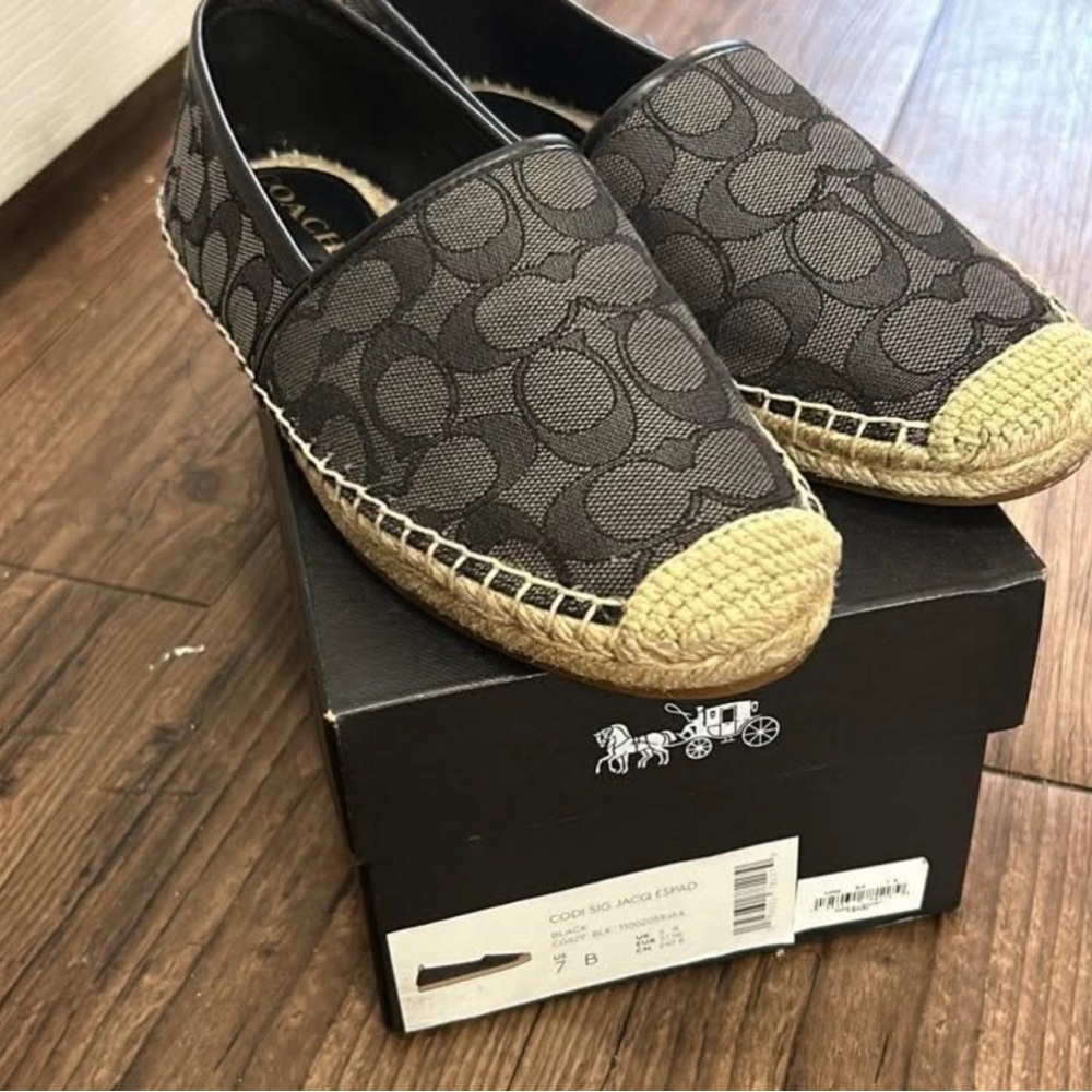 Coach Gray and Tan Espadrilles